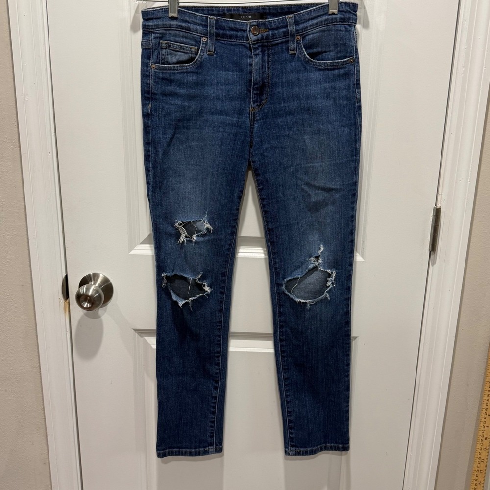 Joe's Jeans Womens Adler Distressed Ripped Knee Blue Jeans Size 26